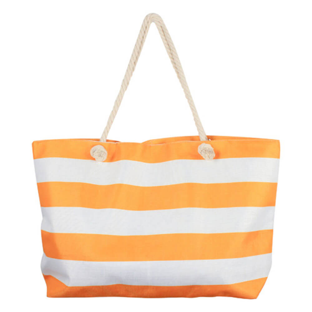 Retro Stripe Beach Bag m/ indre glidelås (70x42x15cm)