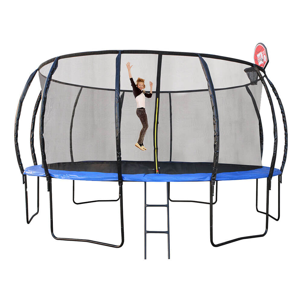 Trampoline m/ Ladder Shoe Bag & Basketball Hoop