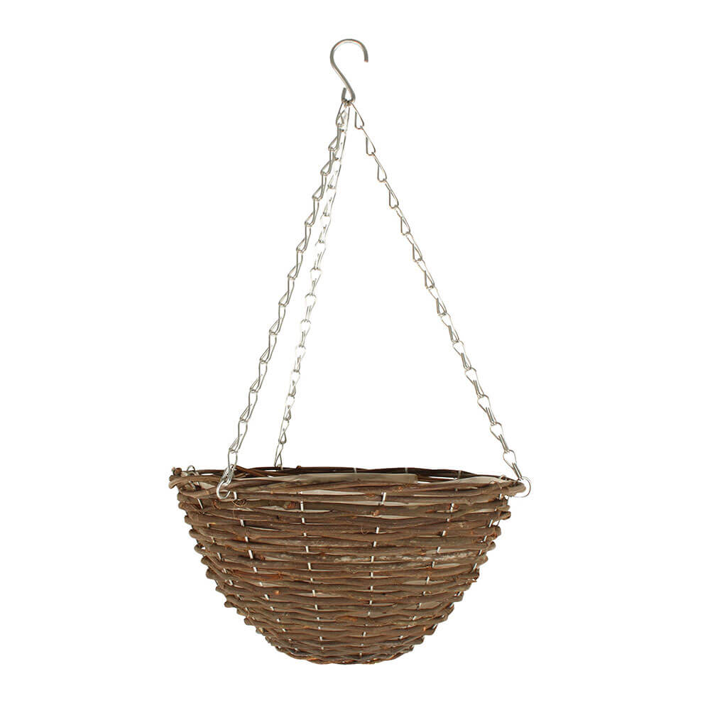 Rattan hängande korg (mörk)