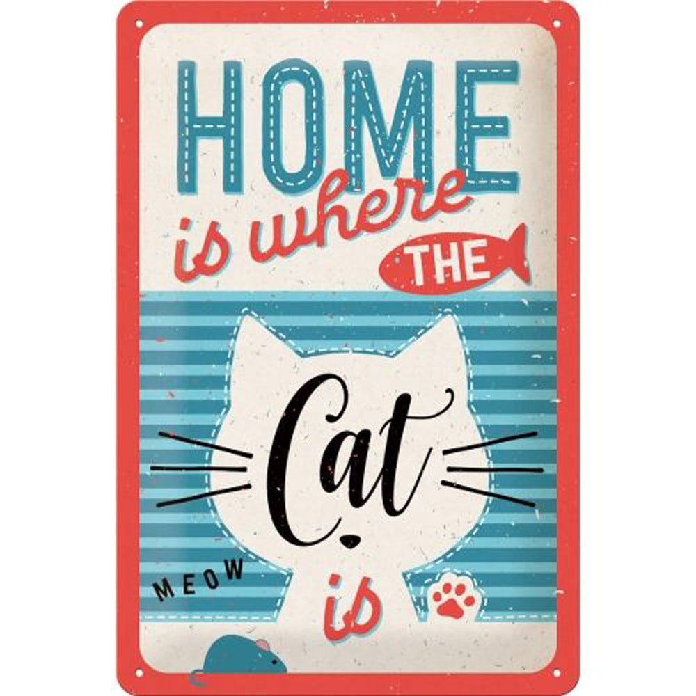 Nostalgic-Art Home is Where the Cat is Medium Sign (20x30cm)