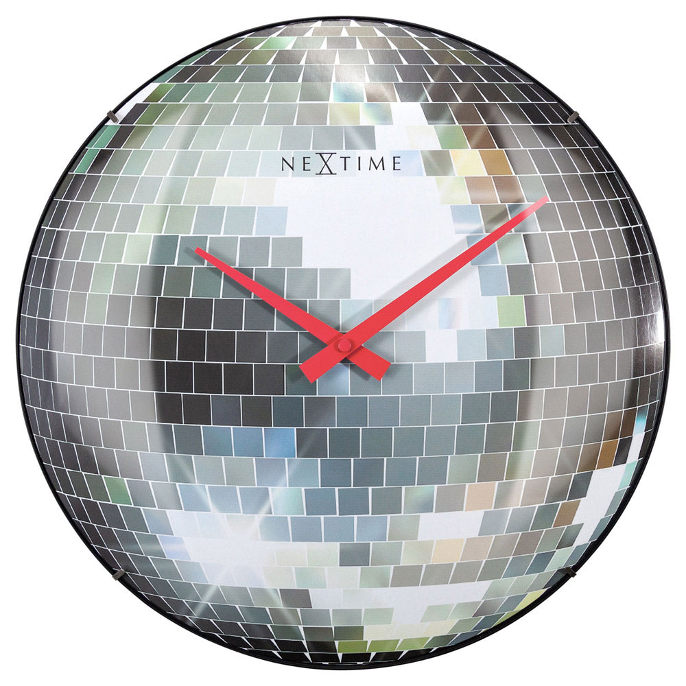 NeXtime Disco Ball Wall Clock 35cm (Silver)