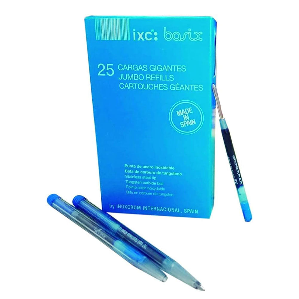 Scripto Inoxcrom Fine Jumbo Refill 25pk (Blue)