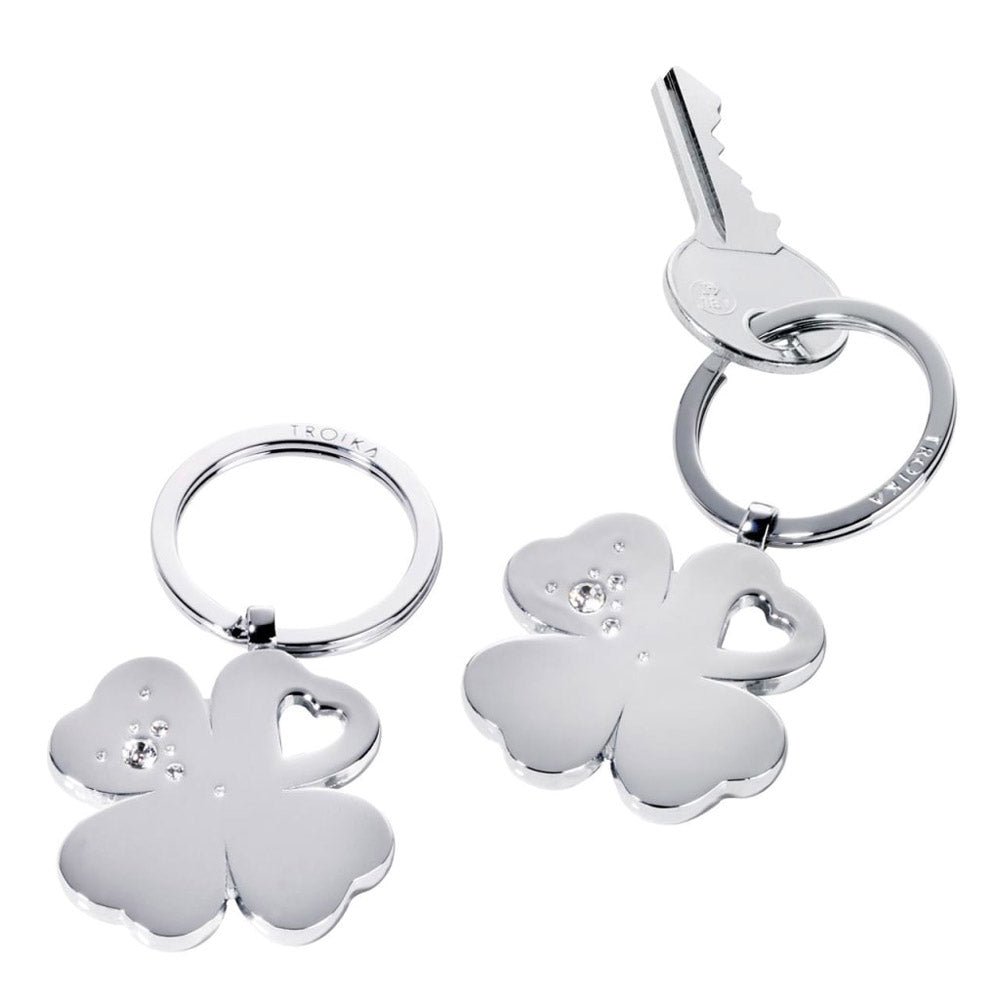 Troika Best Friend Lucky Clover Charm Keyring