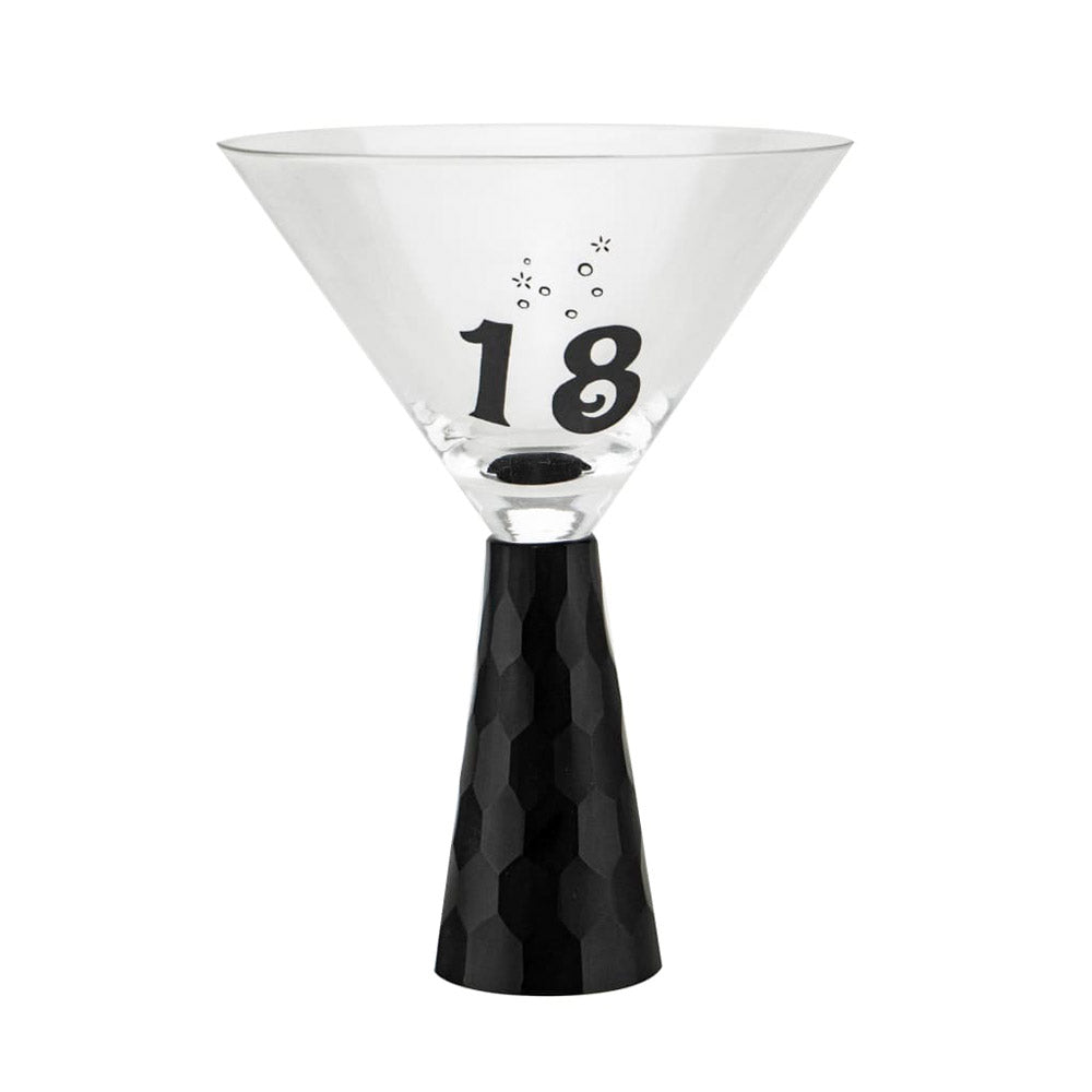 Birthday Stump Martini Glass (Black)