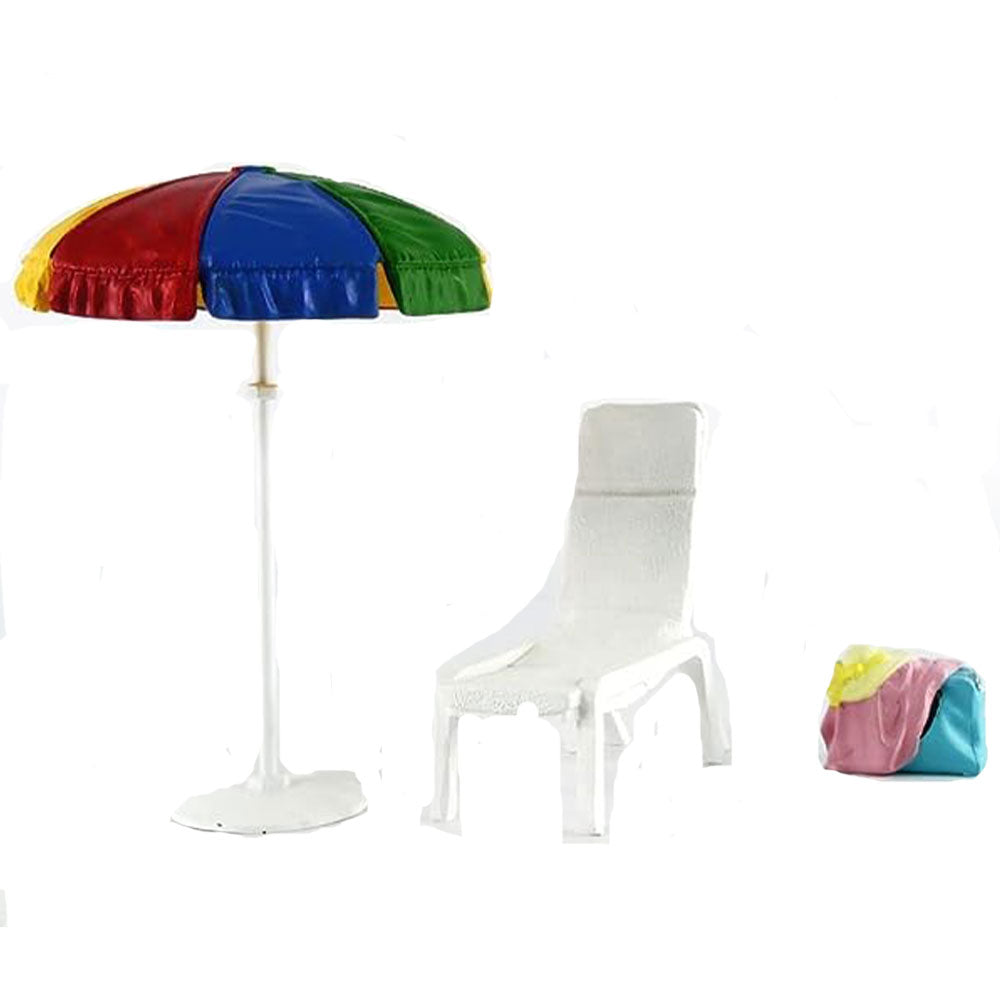 Beach Chair Duffle Bag & Umbrella 1:18 Scale Pack