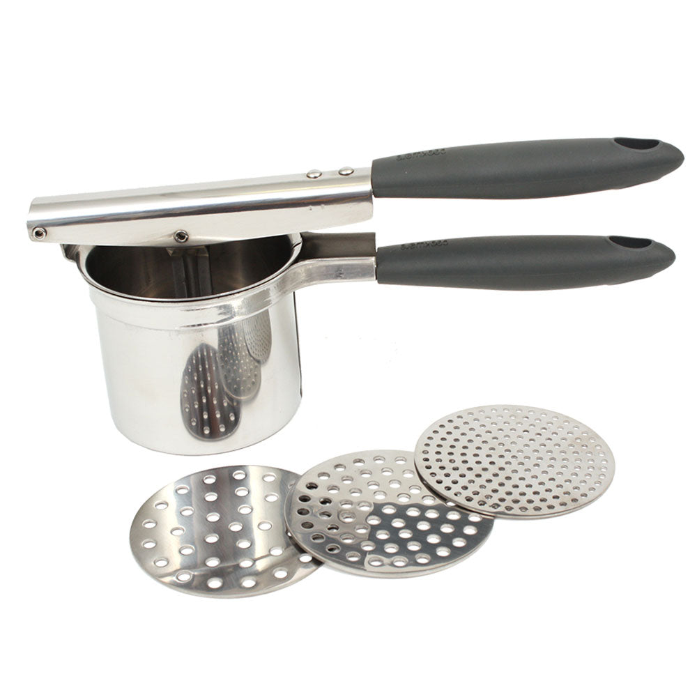 Appetito Stainless Steel Potato Ricer with 3 Discs