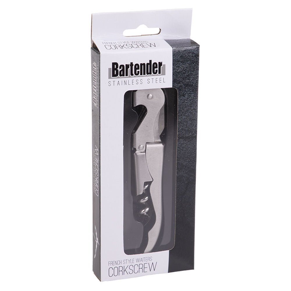 Bartender French Style Stainless Steel Waiters Corkscrew