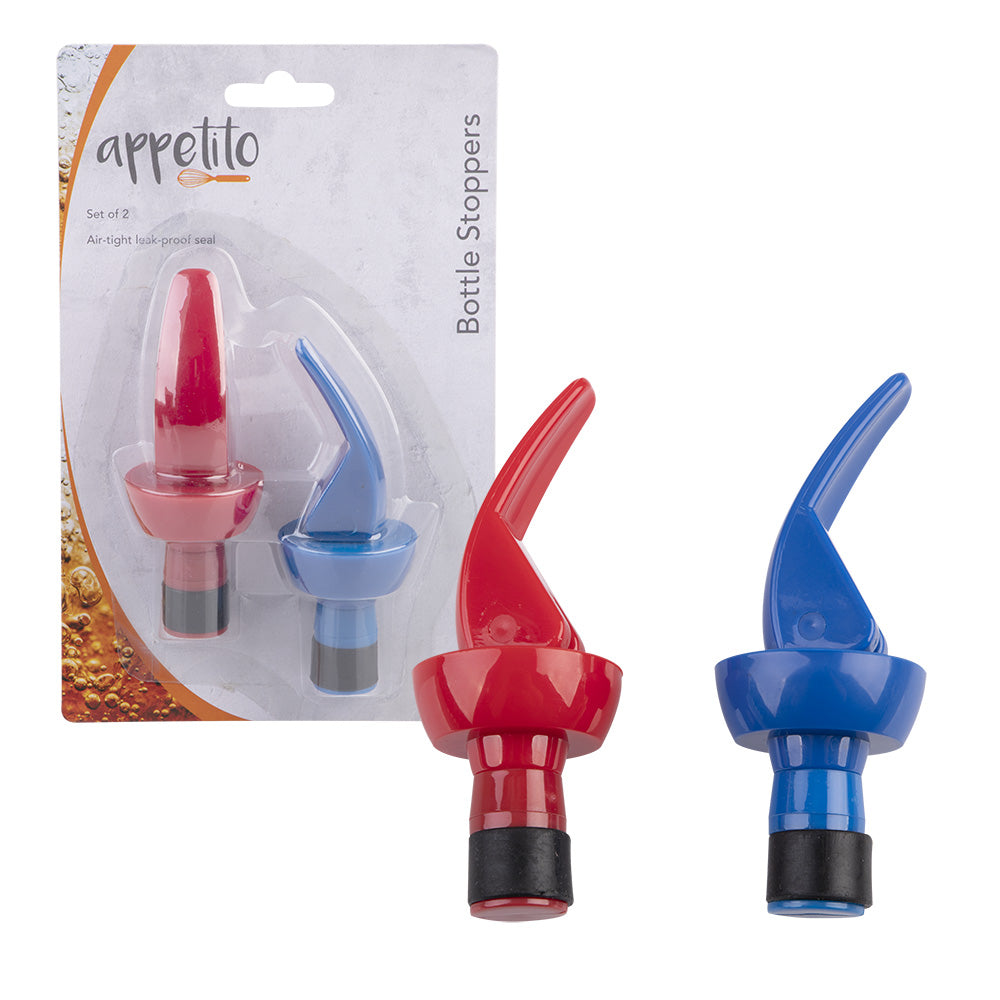 Appetito Bottle Stoppers 2pcs (Red/Blue)