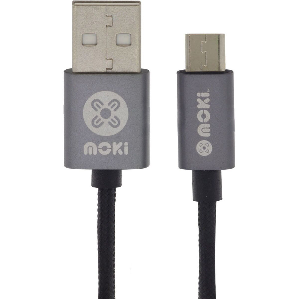 Moki Braided Micro-USB Synchary Cable (svart)