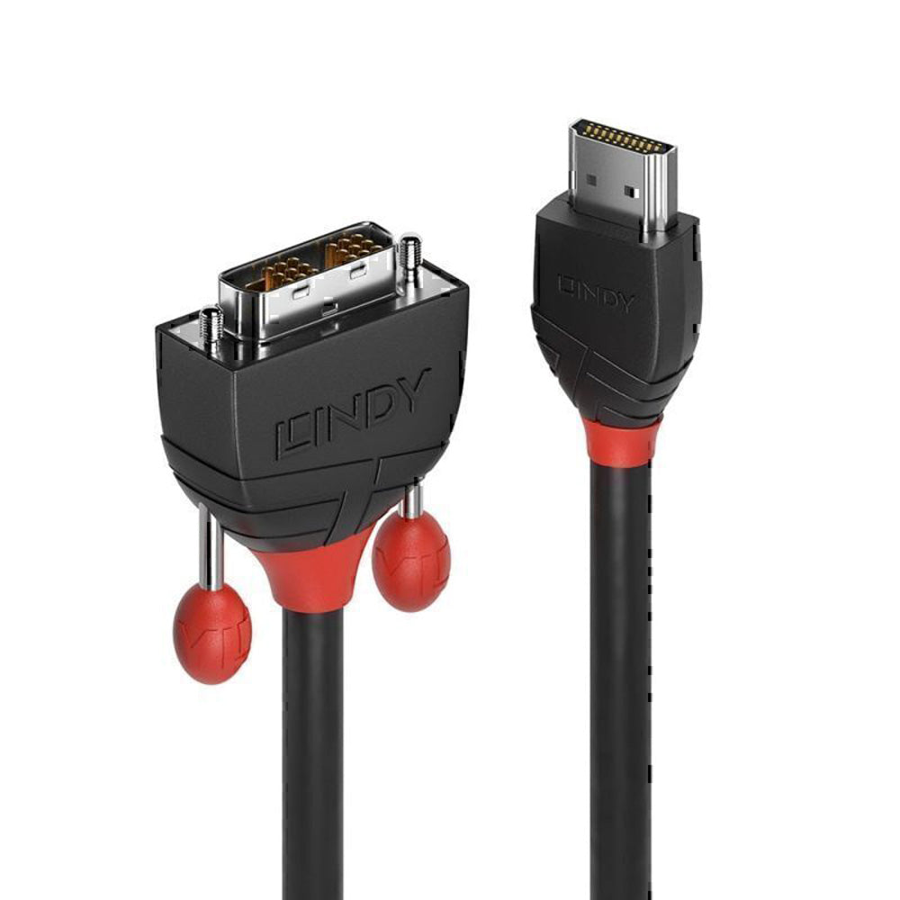 Lindy HDMI till DVI-D kabel svart linje