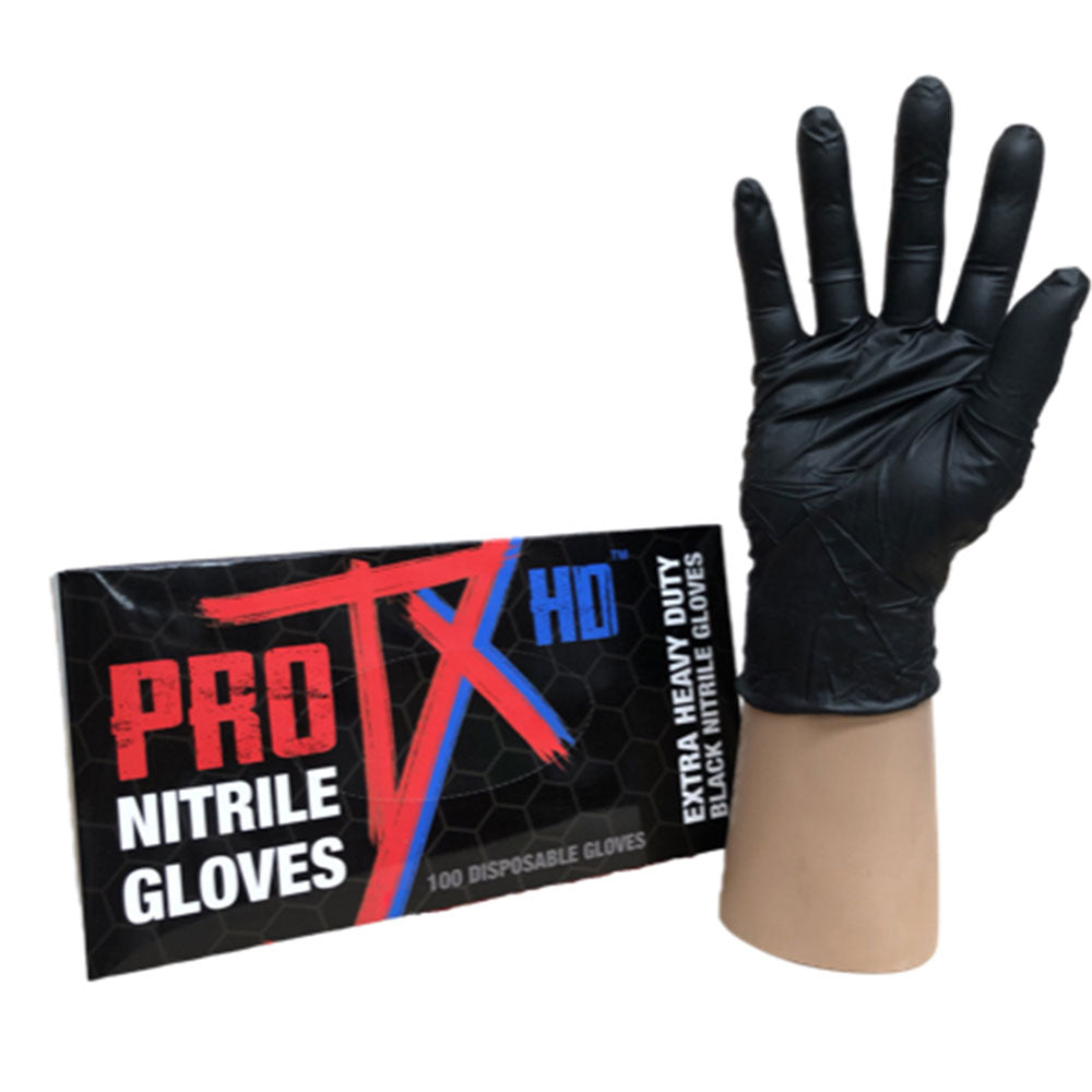 PRO TX HD HD pesante guanti di nitrile 100pcs (nero)