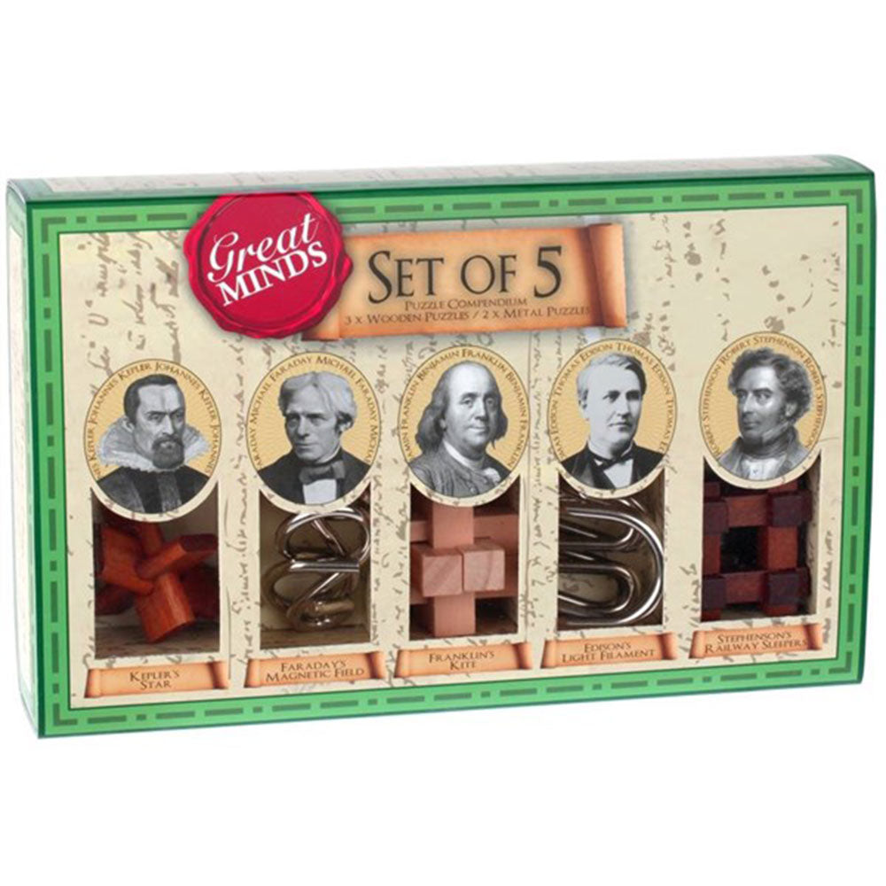 Great Minds Wood & Metal Brenteaser Puzzle 5pcs