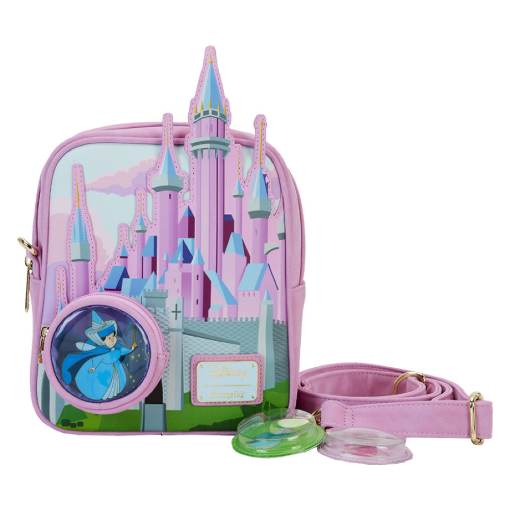 Sleeping Beauty Castle Three Good Fairies Crossbody Bag