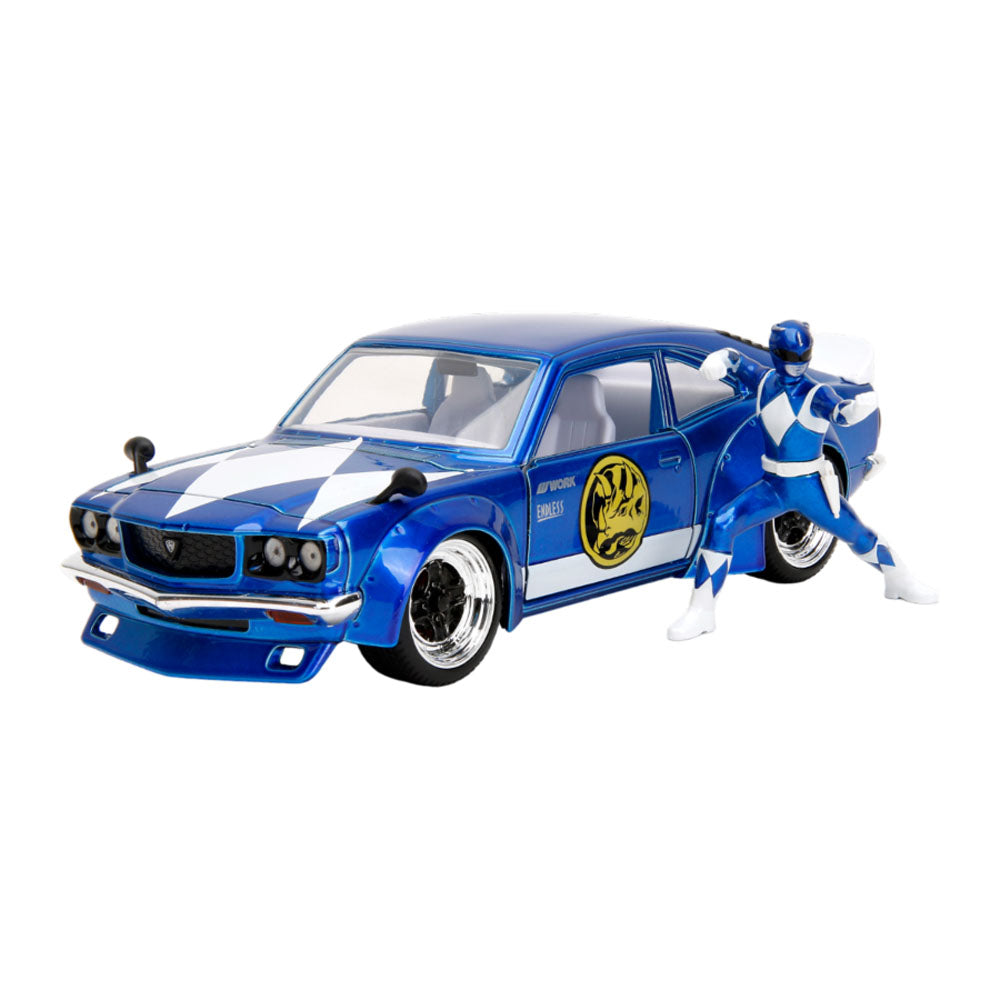 Power Rangers 1974 Mazda RX-3 w/ Blue Ranger 1:24 Vehicle