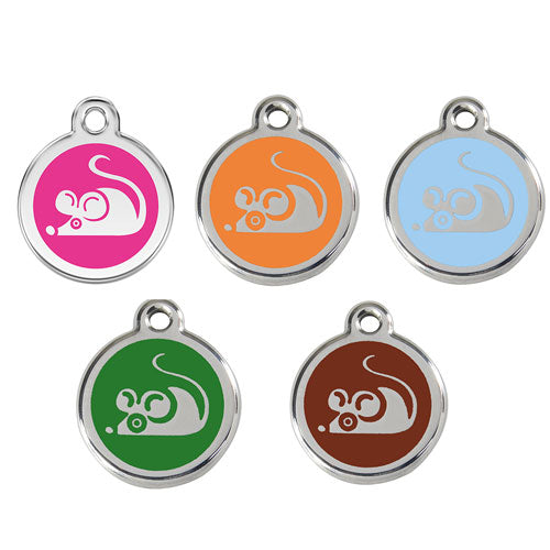 Stainless Steel Mouse Enamel Cat Tags (Small)