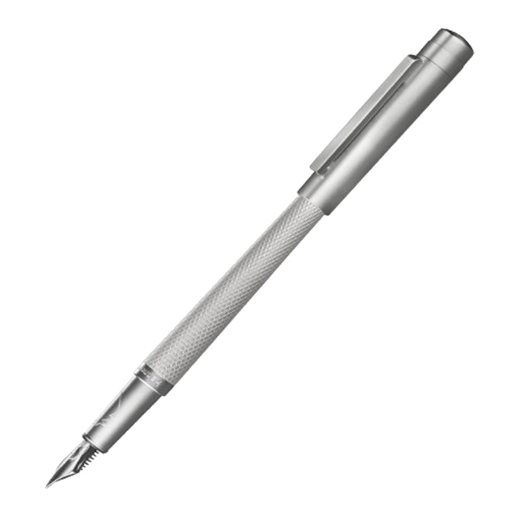 Guilloche Rhodium Coated 18k Fountain Pen (Slim)