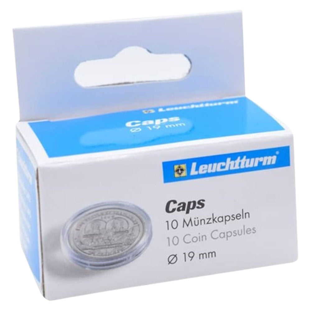 Cápsulas de monedas Leuchtturm 10pk (del tamaño 10-19)