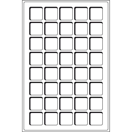 Leuchtturm Square-Spaced 40pc 33mm Coin Tray L 2pk