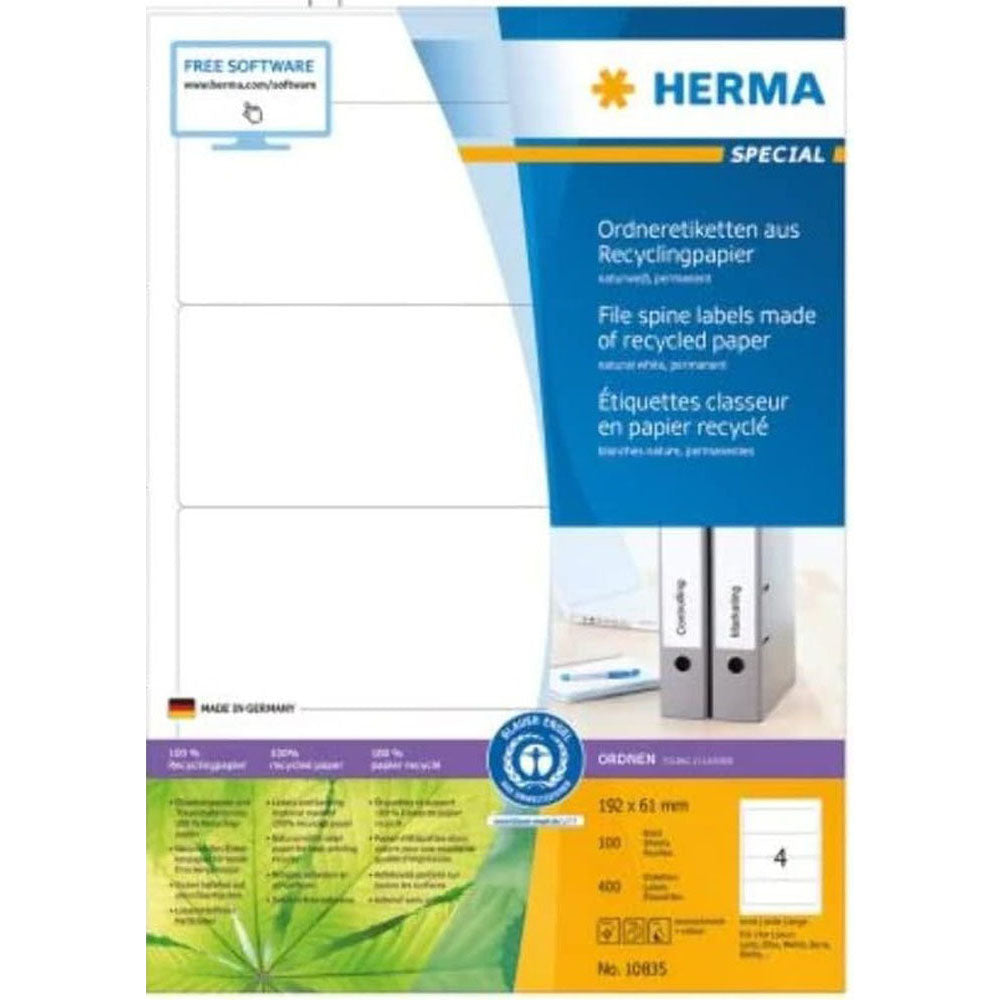 Herma genanvendte papiretiketter A4 100pc (hvid)