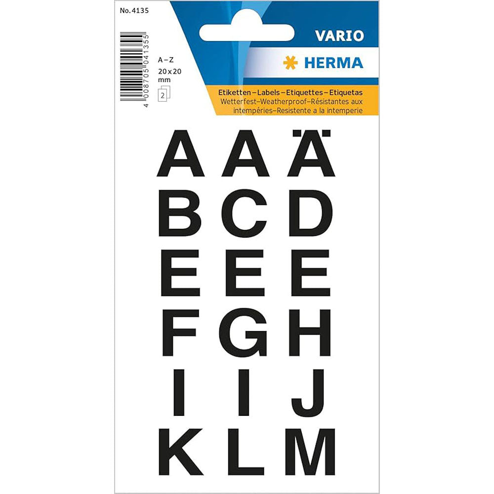 Herma Transparent Film Letter Sticker A-Z (sort)