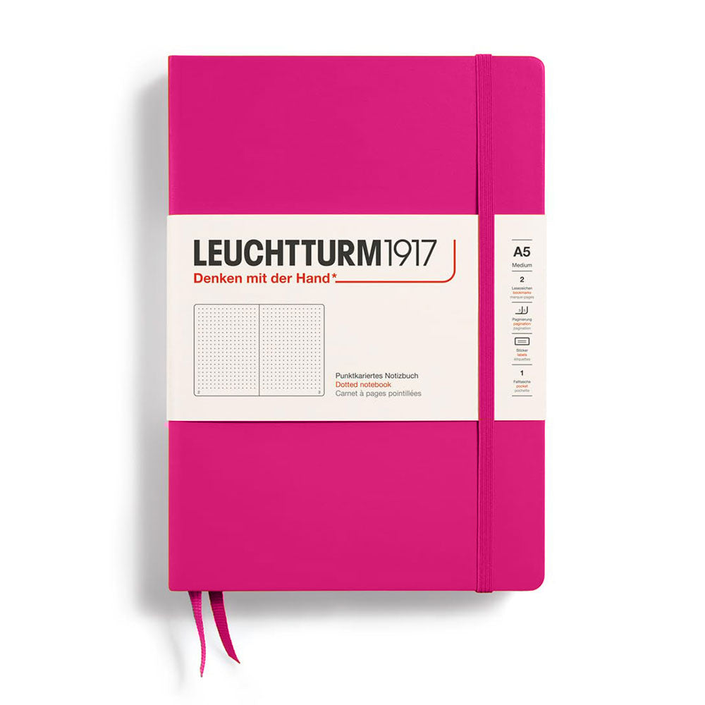 Leuchtturm w twardej okładce kropkowana notatnik A5 (czerwony)