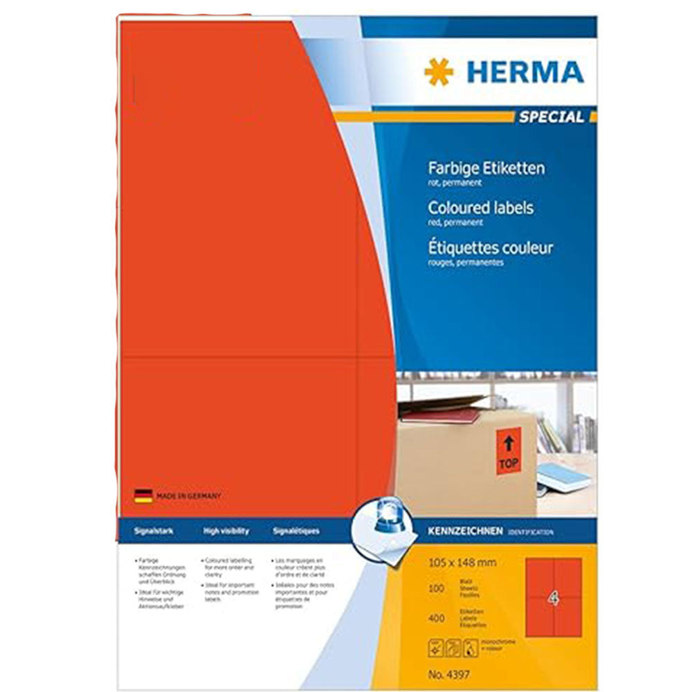 Herma Colored Etiketter A4 100 st (105x148mm)