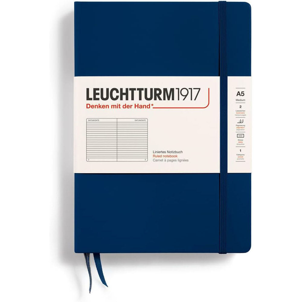 Leuchtturm Hardcover styrede notebook A5 (blå)