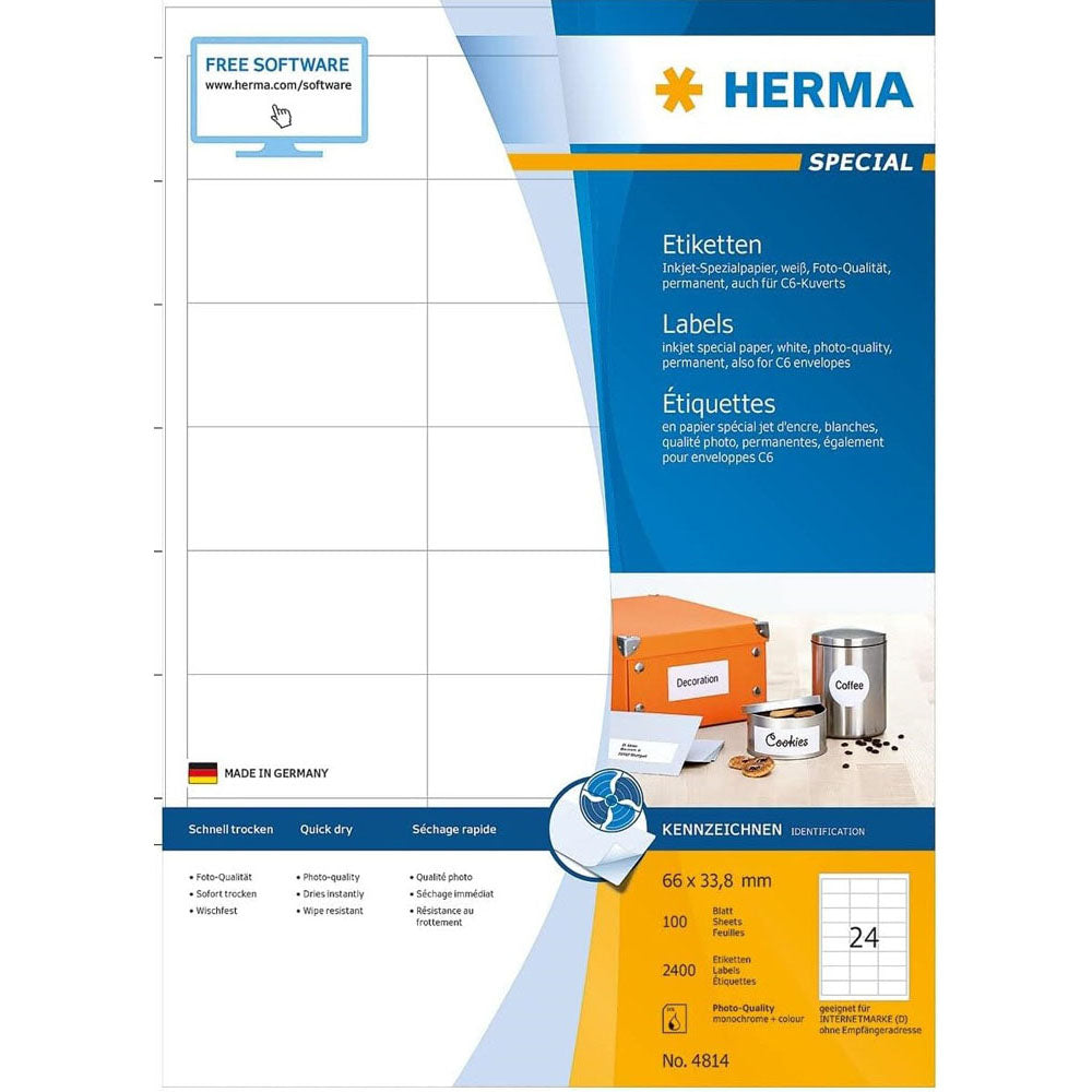 Herma inkjet mærker A4 100pc (hvid)