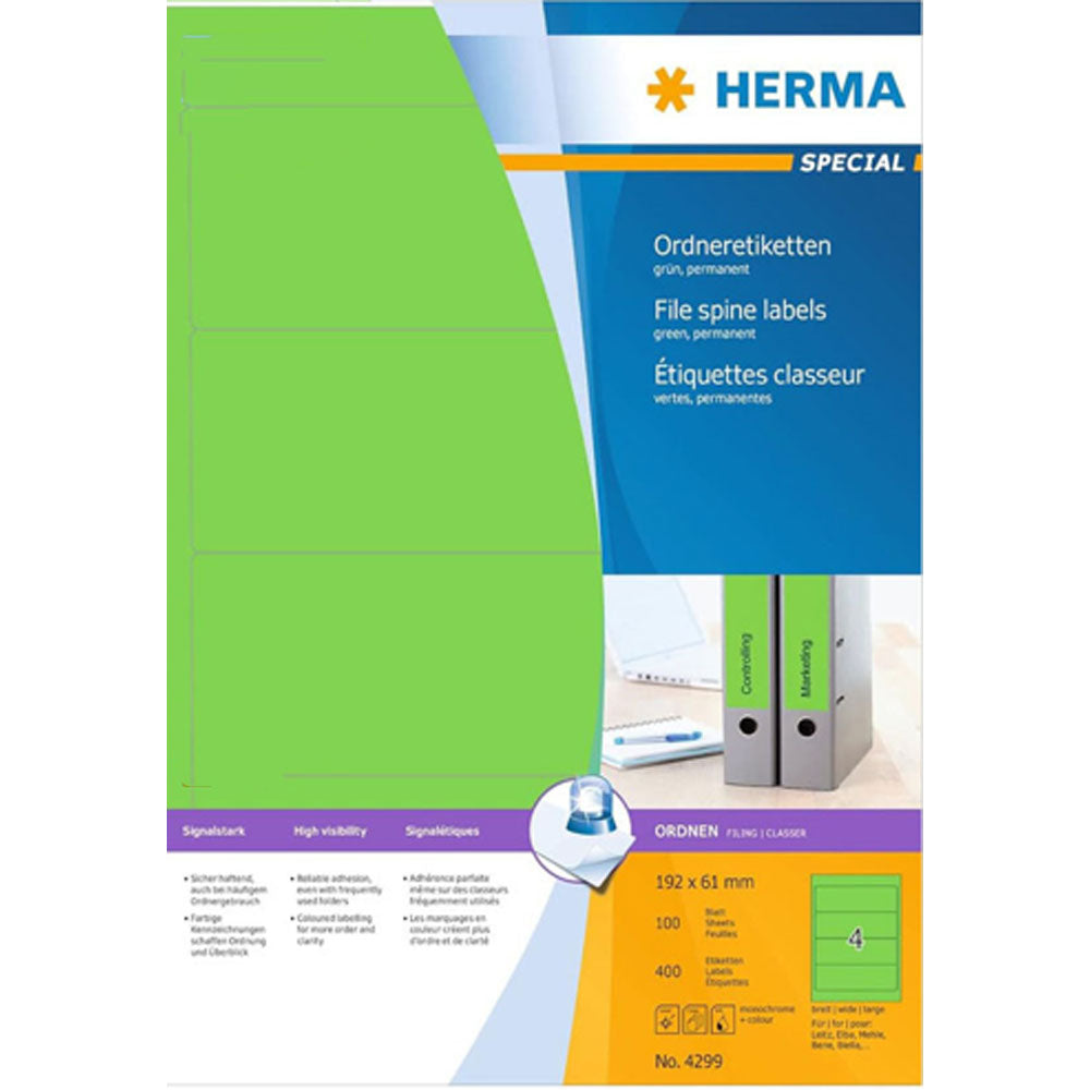 Herma Colored File Spine Labels A4 100pc (192x61mm)