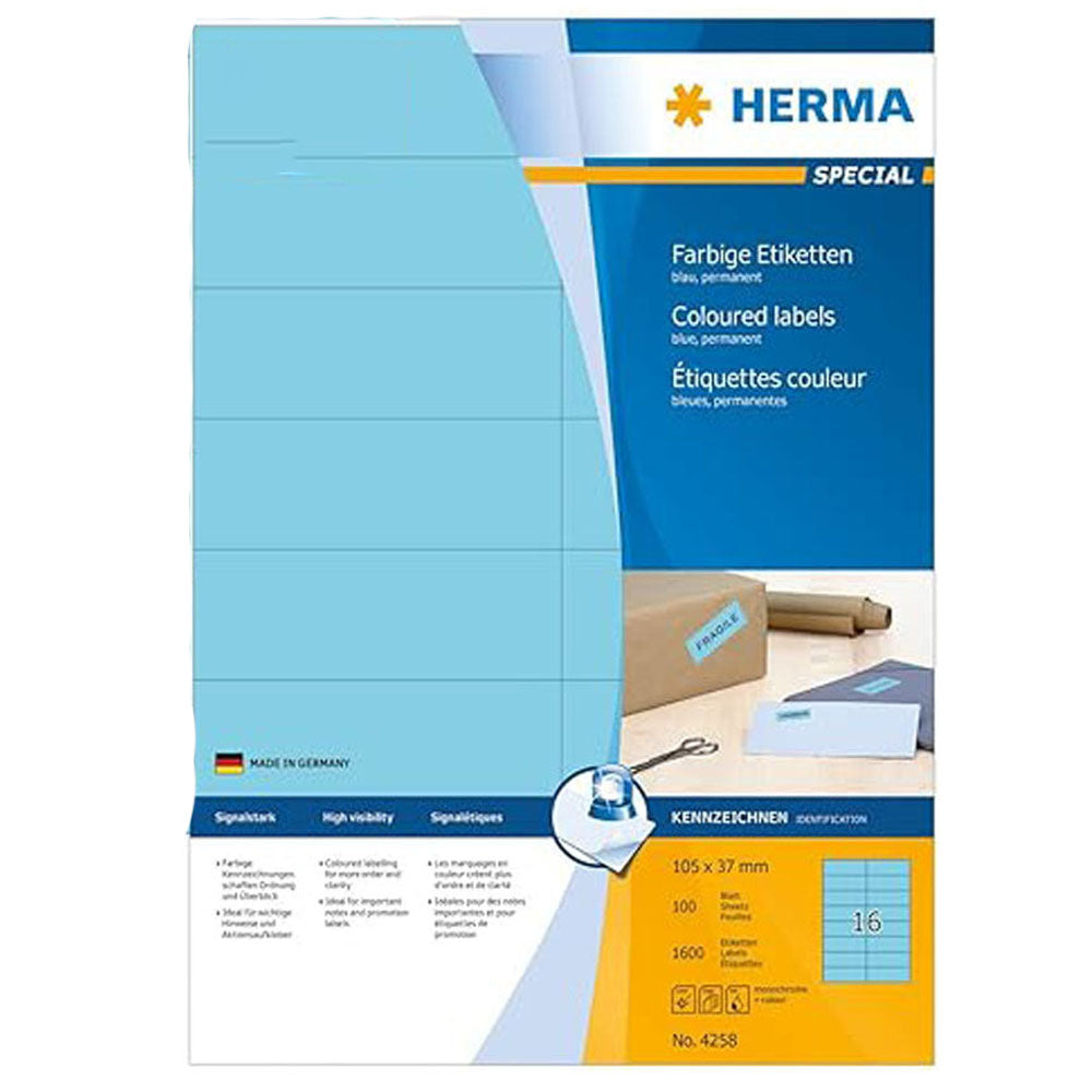 Herma Colored Etiketter A4 100 st (105x37mm)