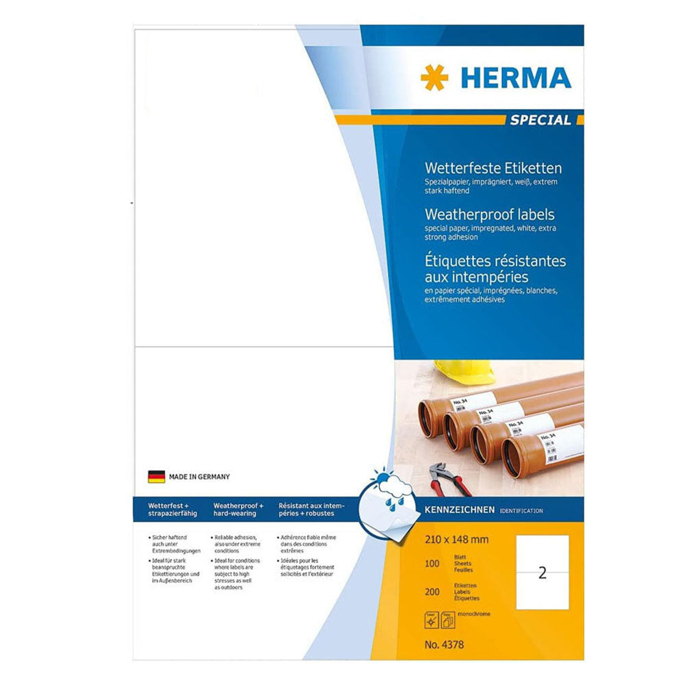 Herma imprægneret etiketter A4 100pc (hvid)