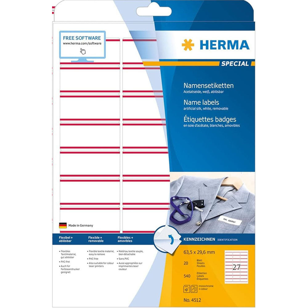 Kolorowe nazwy Herma A4 20pc (63,5 x 29,6 mm)