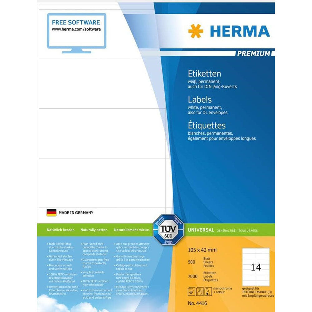 HERMA Premium -mærker A4 105mm 500 pct