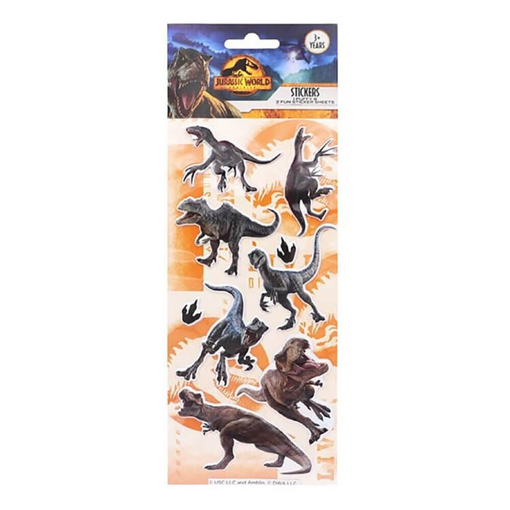 Jurassic World Sticker Sheets 3 stk