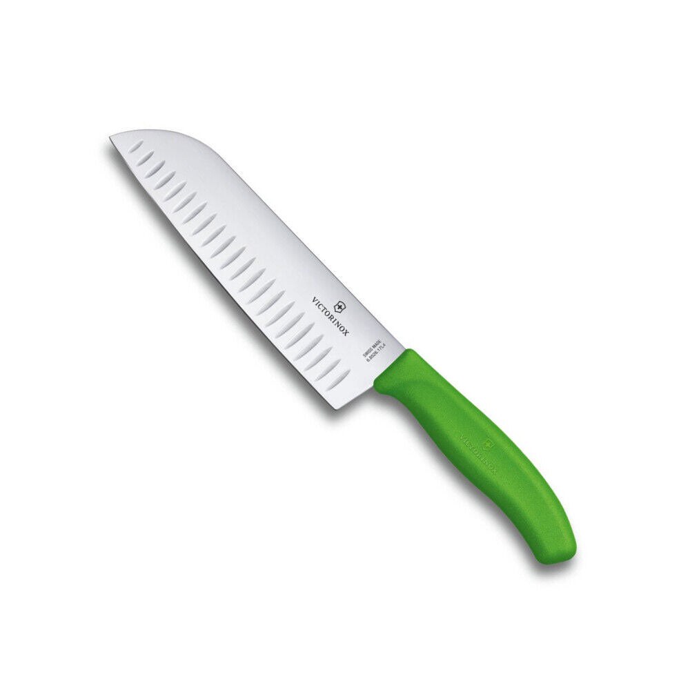 Klasyczny karbowany szeroki nóż Santoku Blister 17 cm