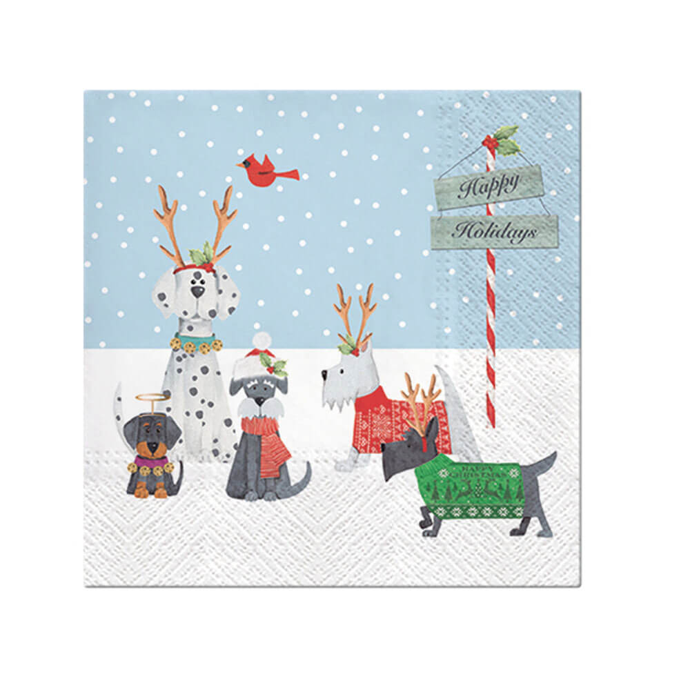 Paw Christmas Lunch Napkin 33cm (20pk)