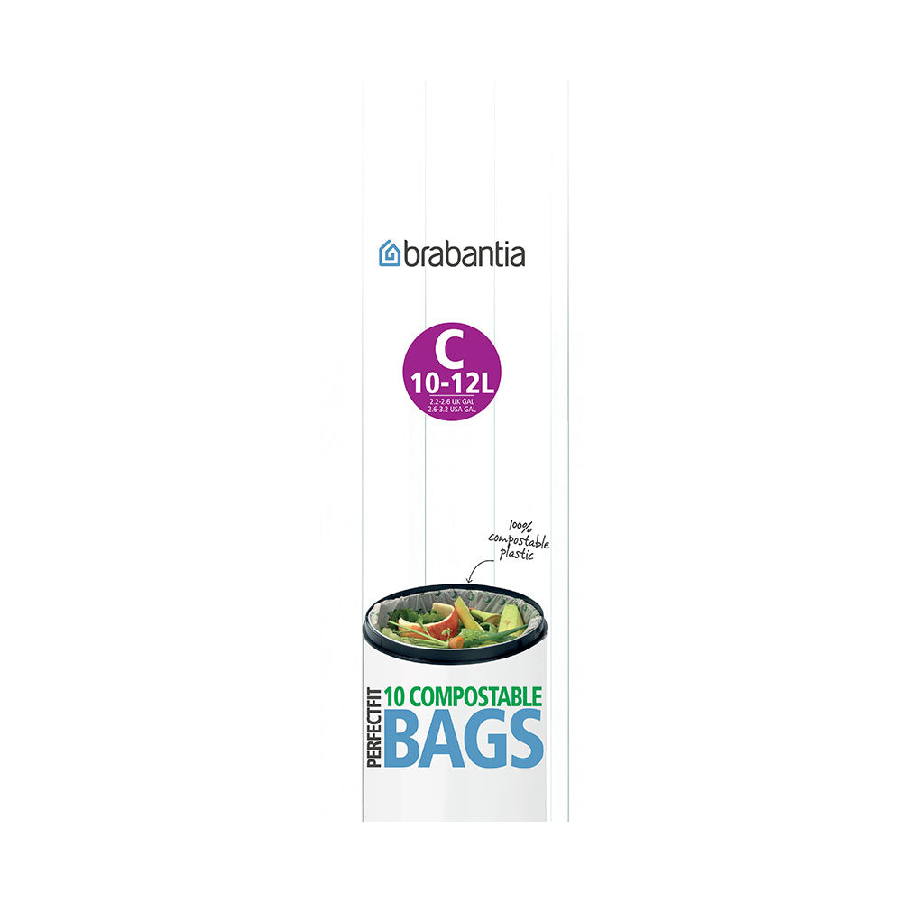 Brabantia Code C Compostable Bin Liners 10-12L (Bag of 10)