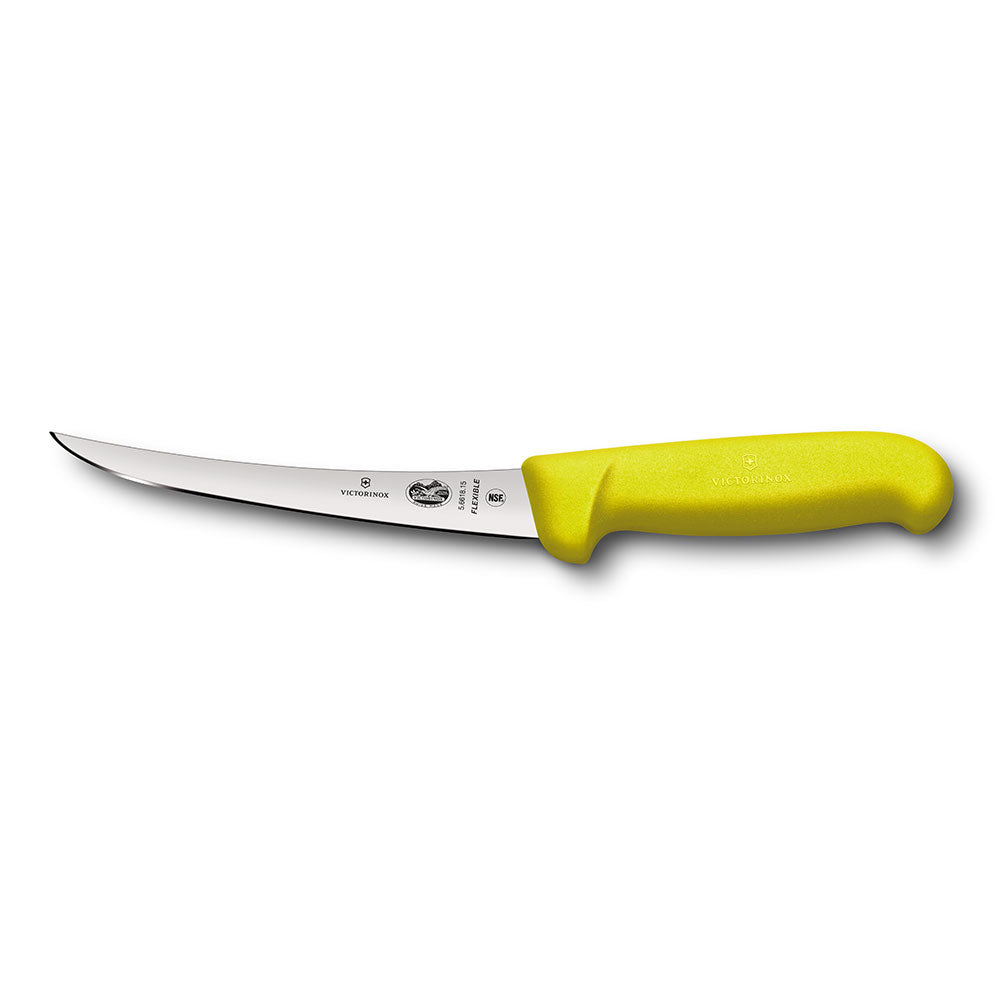 Fibrox Curvado de cuchilla estrecha con cuchillo de deshuesada 15 cm (amarillo)