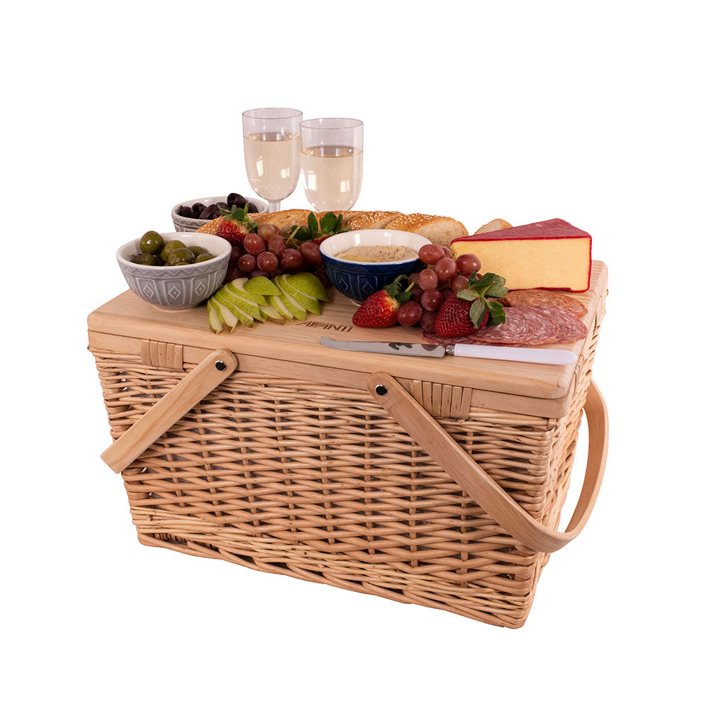 Avanti Pine Top Flora Patroon Lining Picnic Basket