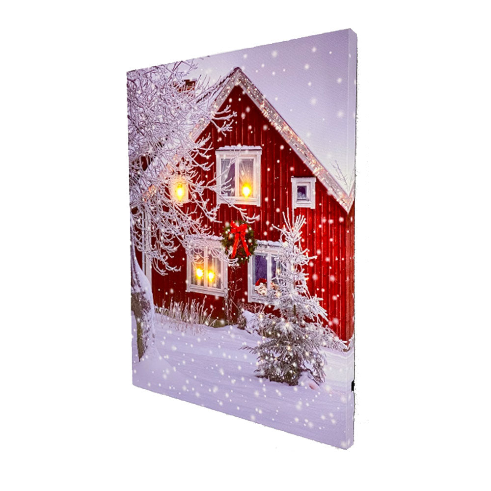 LED -verlichte kunst kerstcanvas schilderij