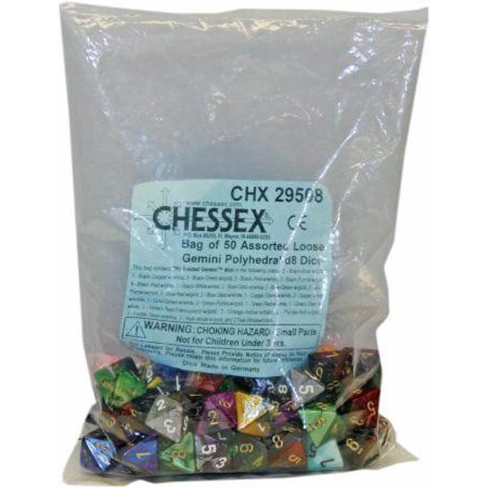 D8 DICE Assorteret Loose Polyhedral (50 terninger)