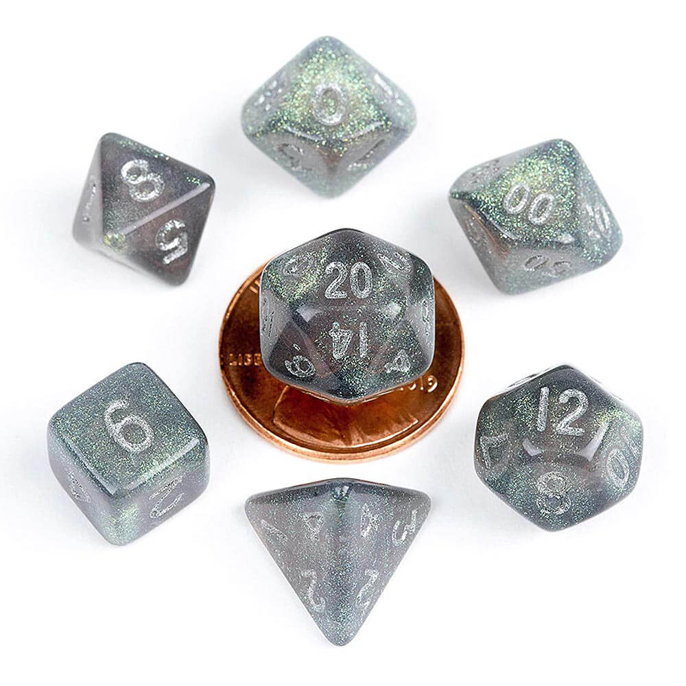 MDG Acryl 10 mm Poly Dice Set Stardust