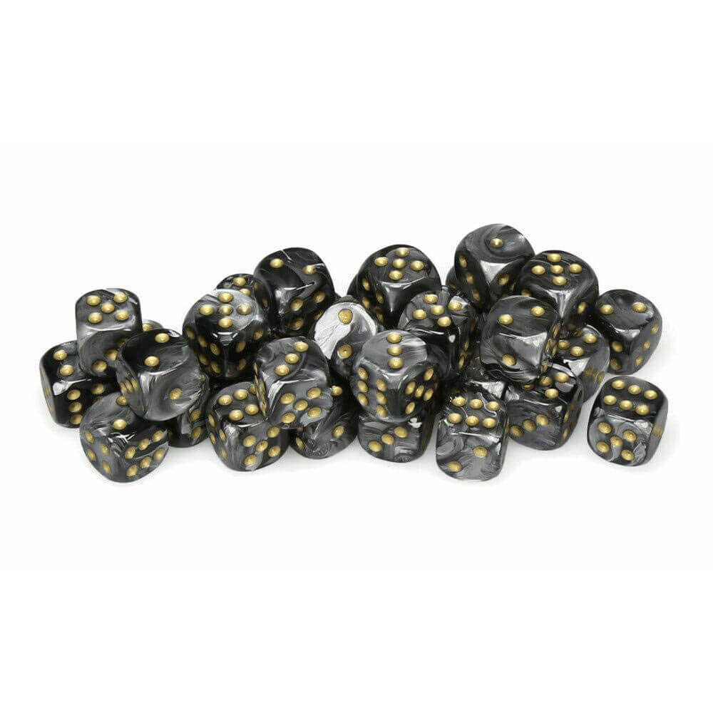 D6 dobbelstenen glanzende 12 mm (36 dobbelstenen)