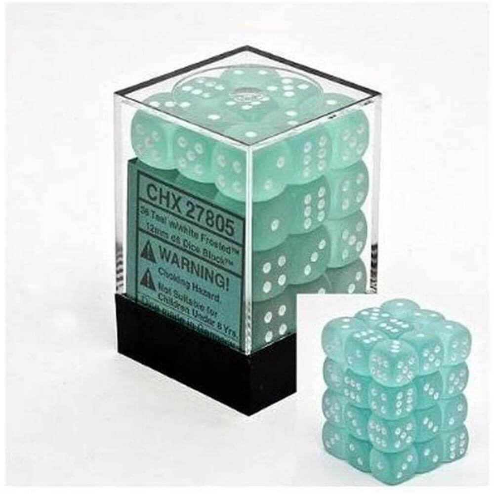 D6 DICE Frosted 12mm (36 tärningar)