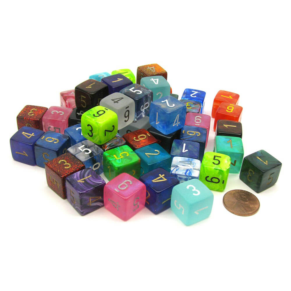 D6 Dice assorti polyédrique lâche (50 dés)