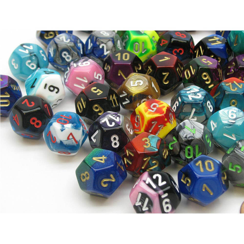 D12 terninger Assorteret løs polyhedral (50 terninger)