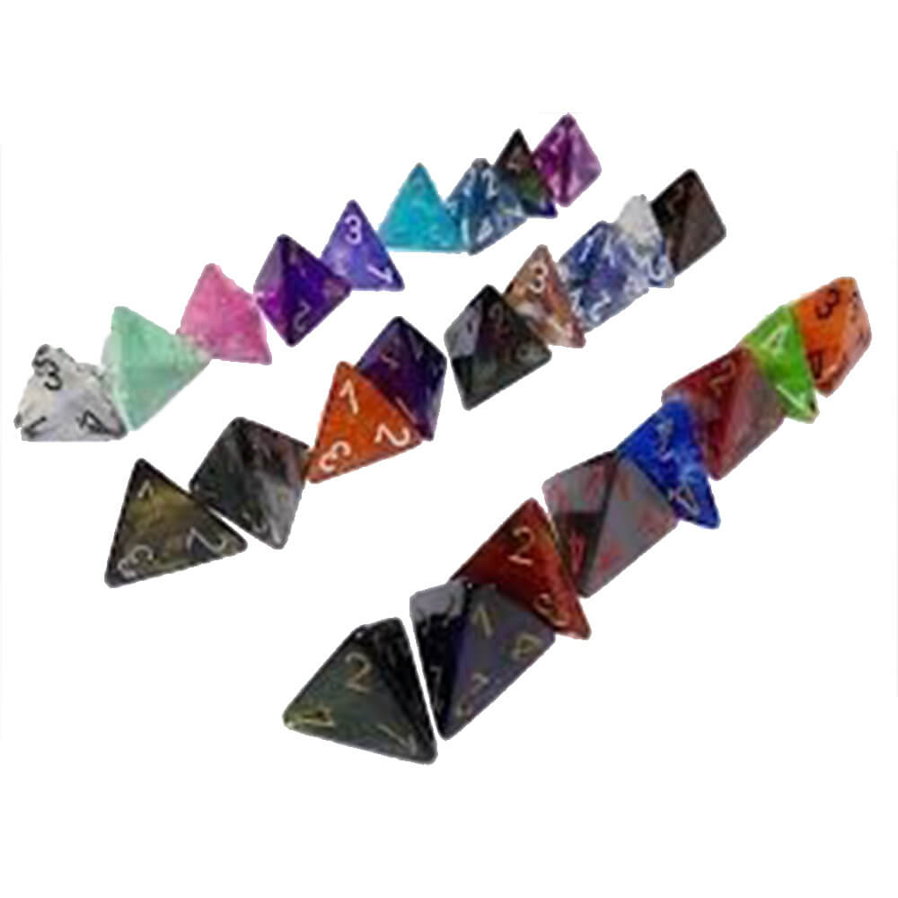 D4 DICE BORDED LOOK POLYHEDRAL (50 DICE)