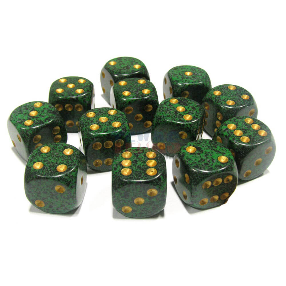 D6 Dice moucheté 16 mm (12 dés)