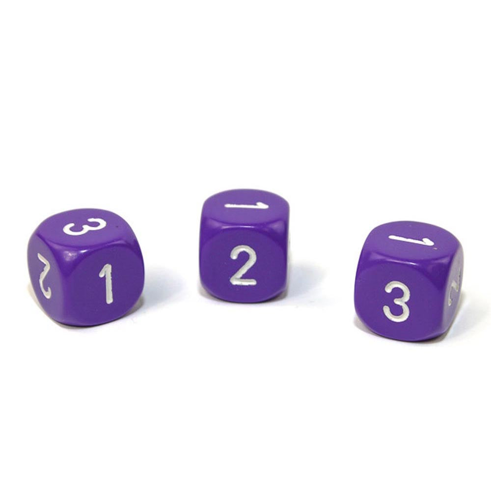 Chessex D3 Opaque Dice 16 mm (D6 W / 1-3 deux fois)