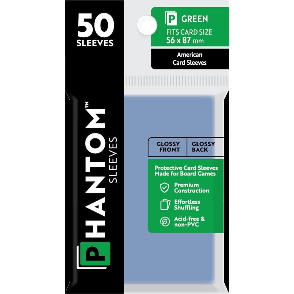 Green Phantom Sleeves 50pcs (56x87mm)